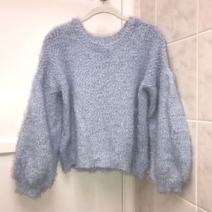 HeartSoul Blue Eyelash Sweater with Bell Sleeves